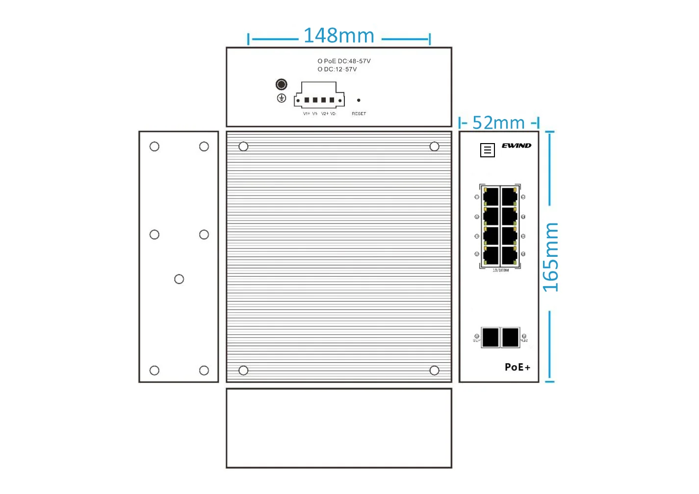 EW-IS1810 dimensions diagram