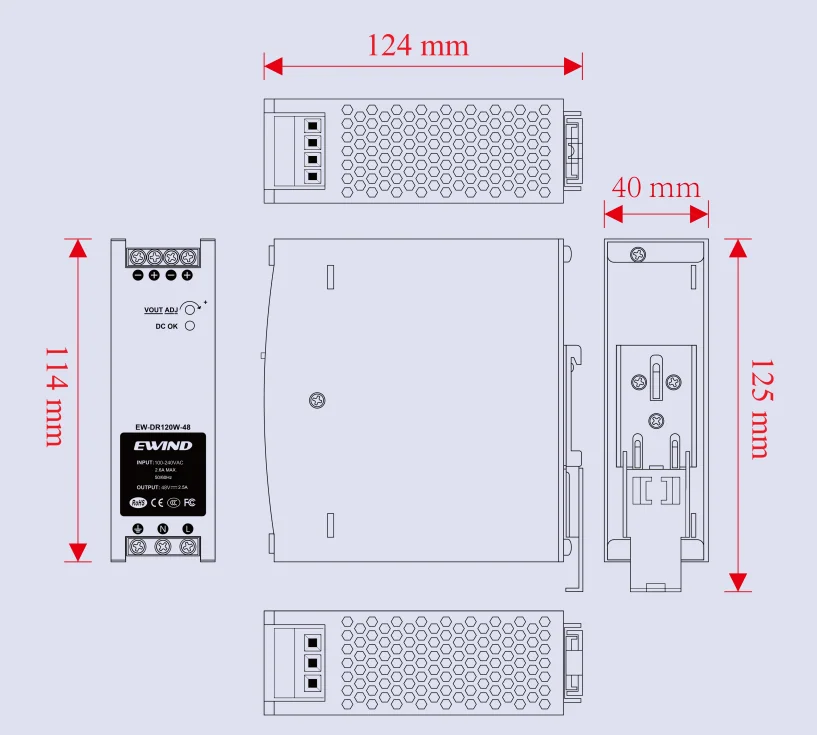EW-DR120W-48 dimensions diagram
