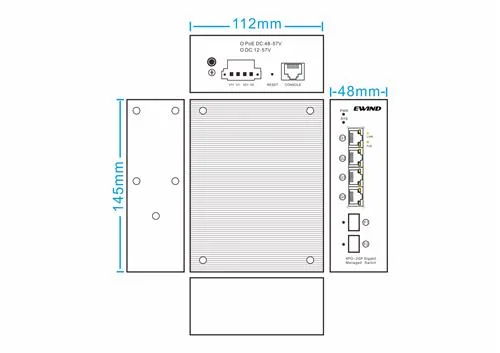 EW-PIS3806M-4GE dimensions diagram