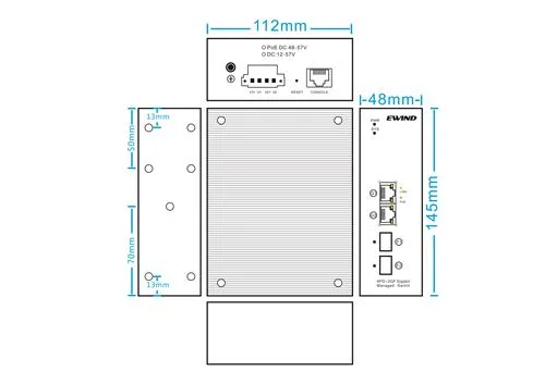 EW-PIS3804M-2GE dimensions diagram