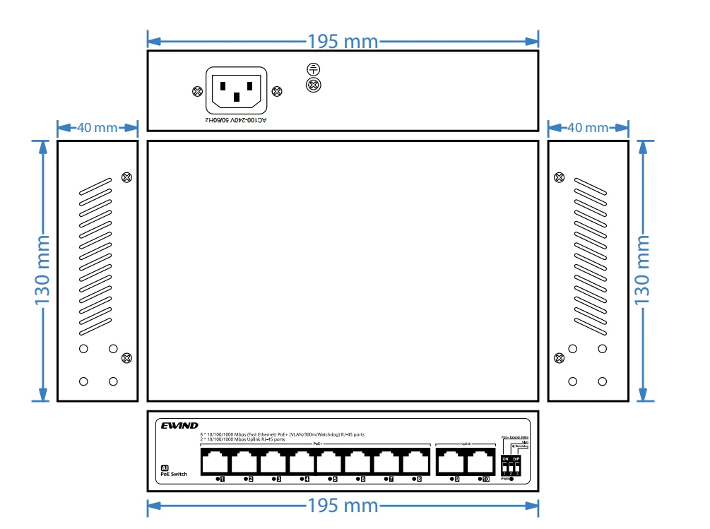 EW-S1710CG-AP dimensions diagram