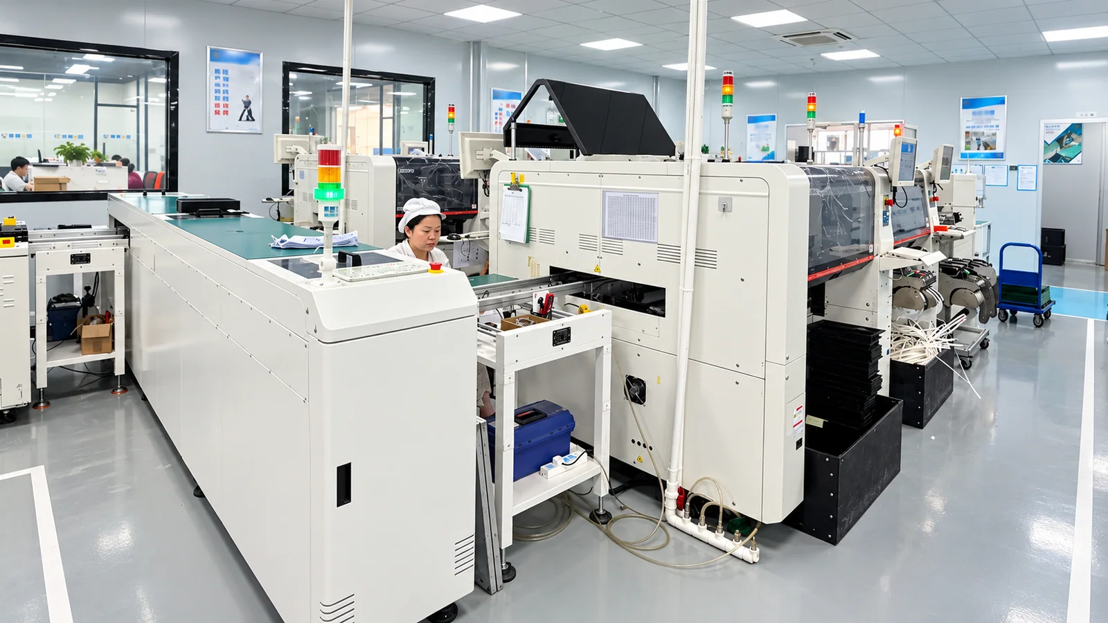 SMT equipment in EWIND's circuit-board production workshop