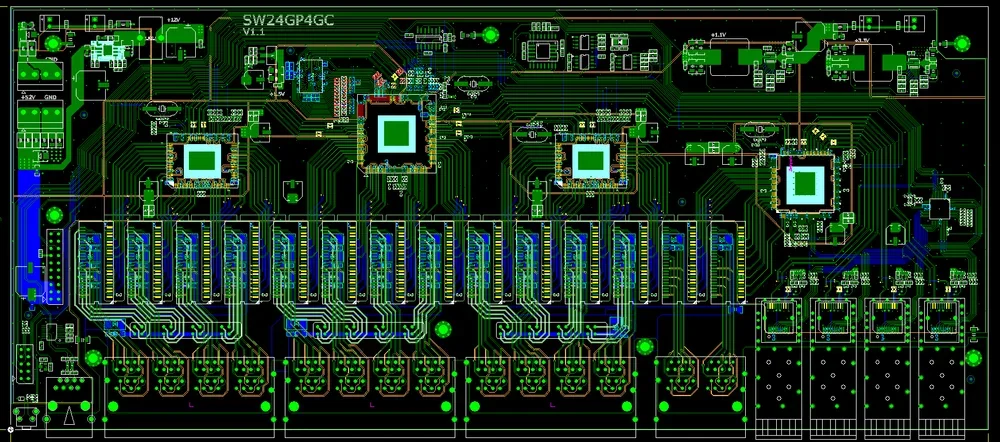 PCB layout for an Ethernet switching platform
