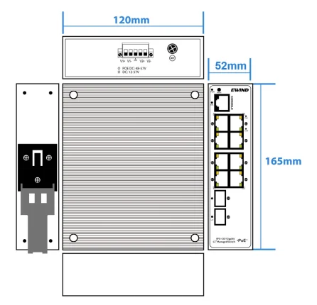 EW-PIS3610M-8GE dimensions diagram