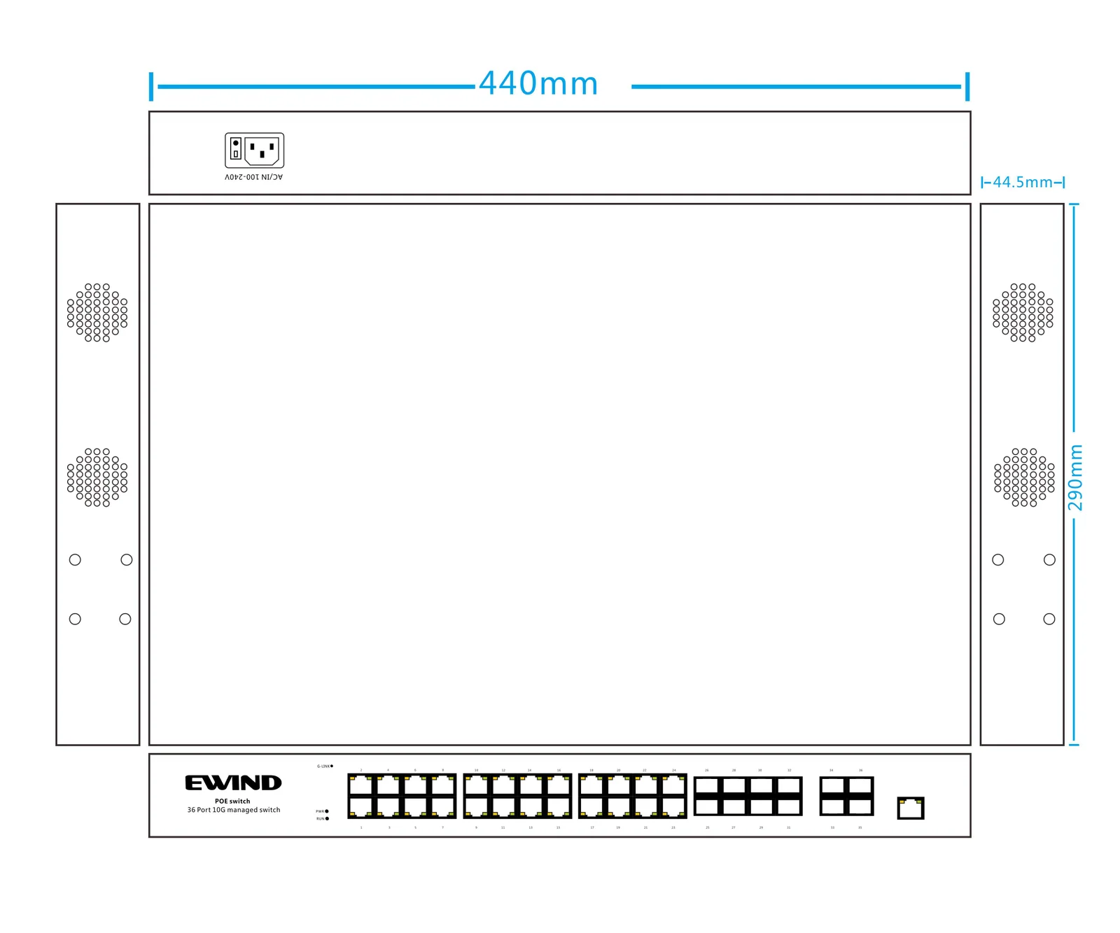 EW-S5736GM-8GF-AP dimensions diagram