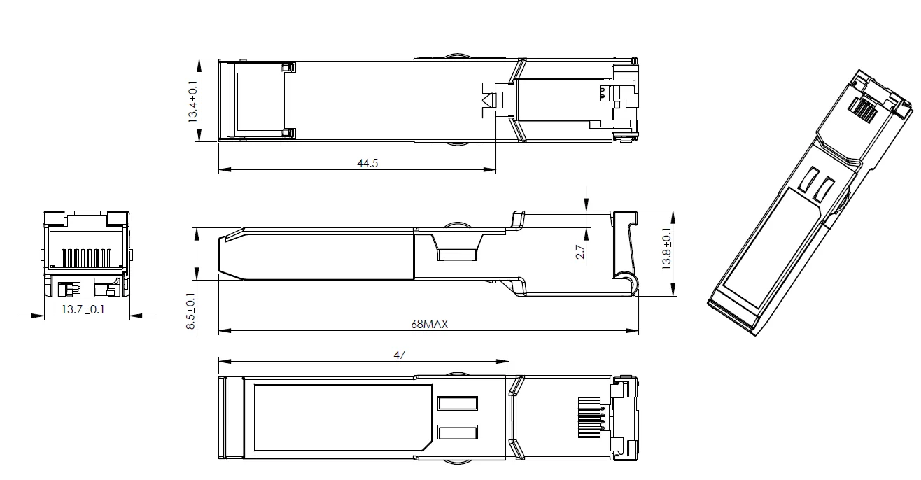EW-SFP-GFE dimensions diagram