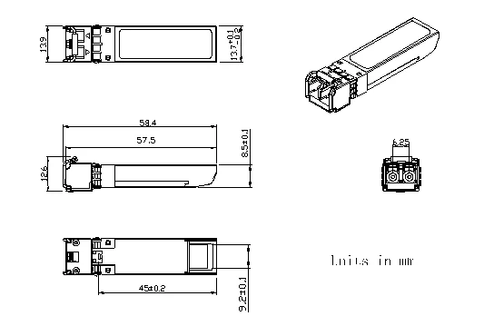 EW-SFP-10G-SD1310 dimensions diagram