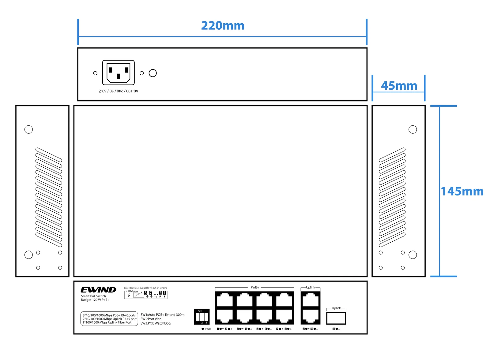 EW-S1811CG-AP dimensions diagram