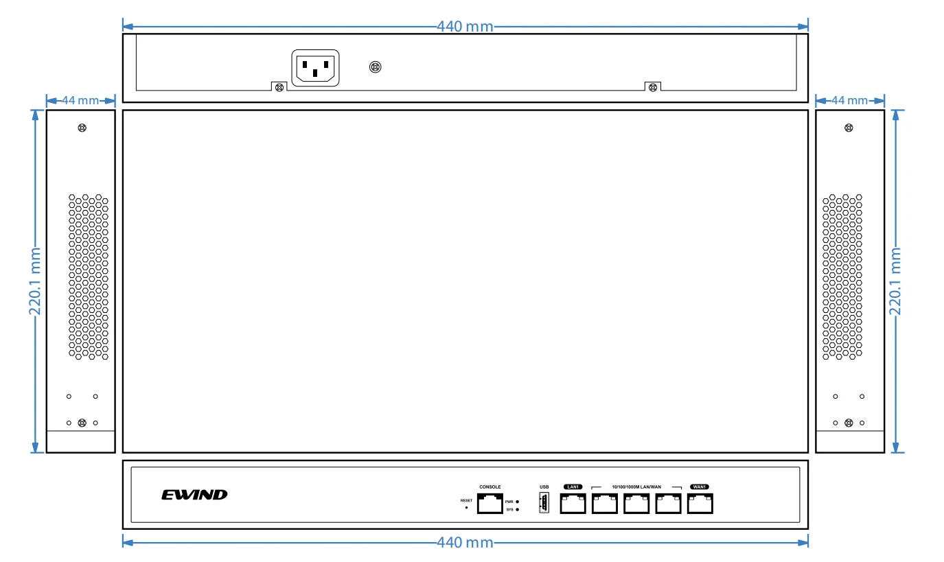 EW-AC805 dimensions drawing