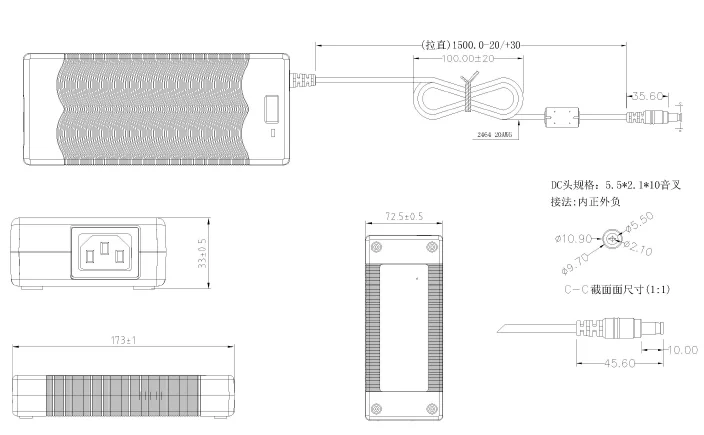 EW-DP240W-52 dimensions diagram
