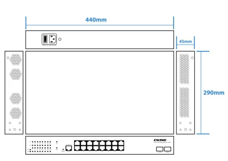 EW-S2916GMB-AP(250W) dimensions diagram