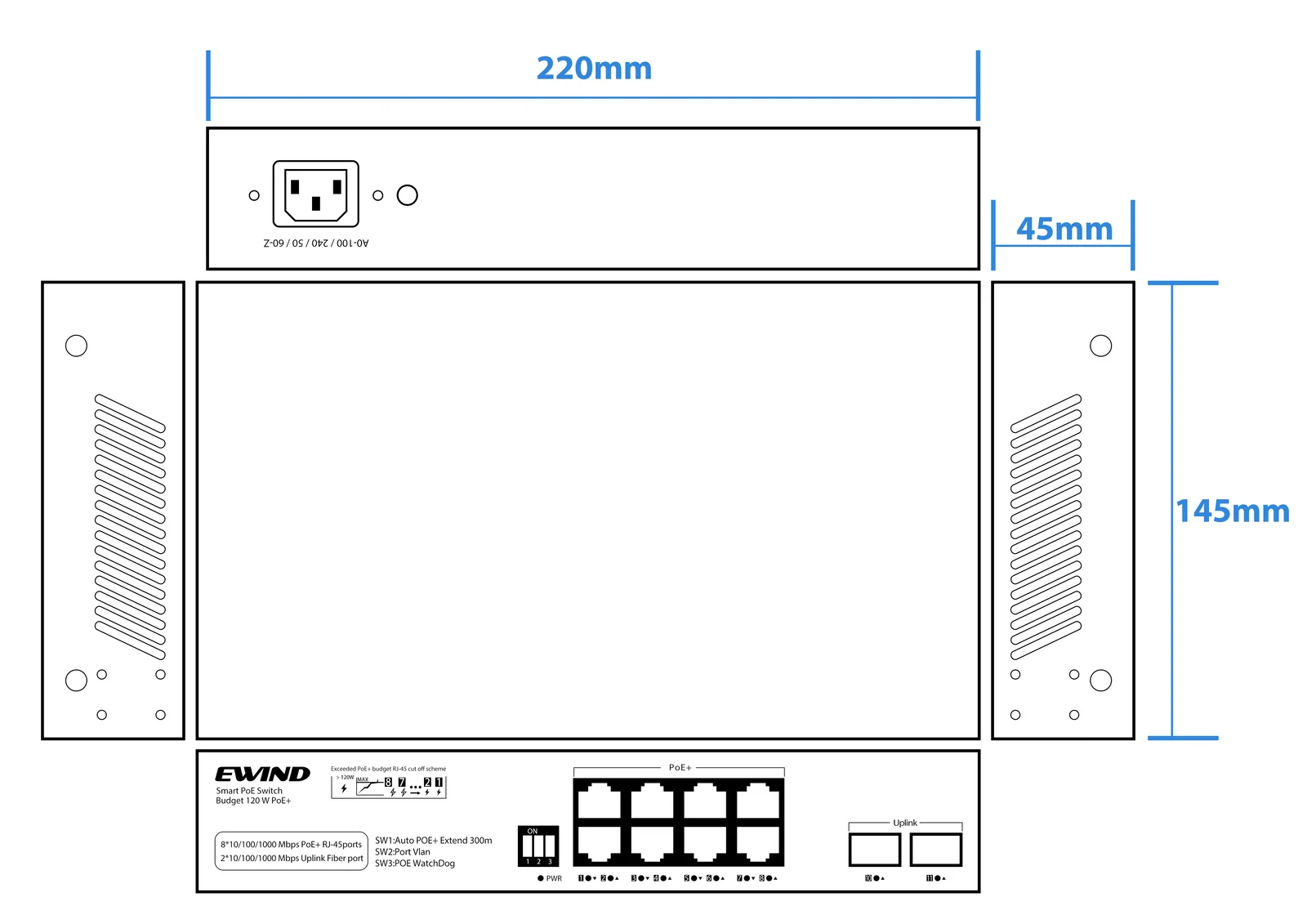 EW-S1910FG-AP dimensions diagram