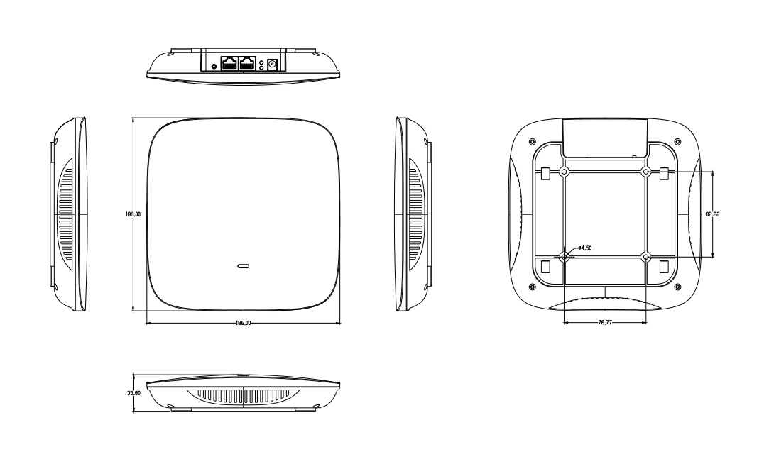 EW-AP6180 dimensions drawing