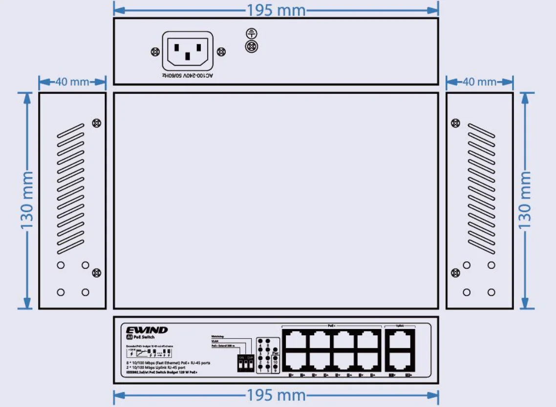 EW-S1910CF-AP dimensions drawing