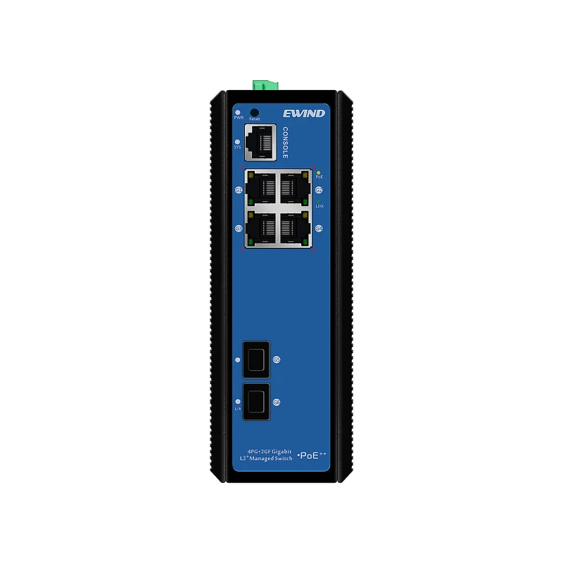 4-Port 95W Gigabit Managed Industrial PoE Switch with 2 SFP Uplinks