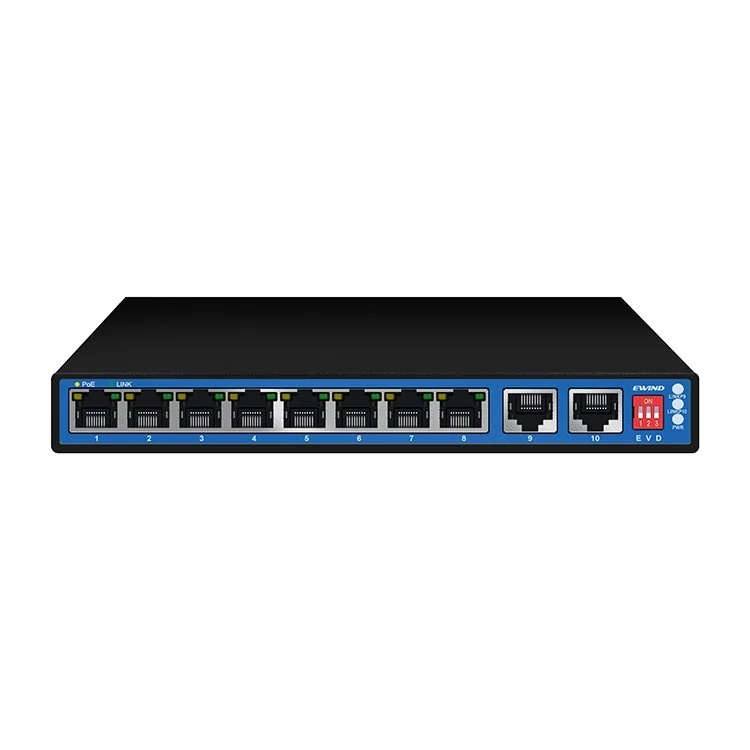 8-Port Gigabit PoE Switch with 2 Gigabit RJ45 Uplinks