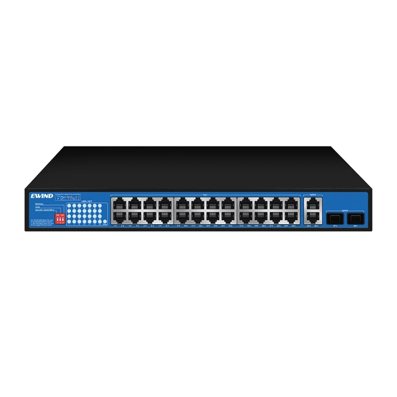 24-Port Gigabit Unmanaged PoE Switch with Four Uplinks