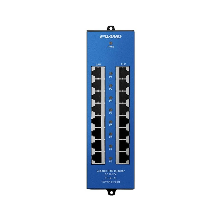 8-Port Gigabit Single-Port DC PoE Injector