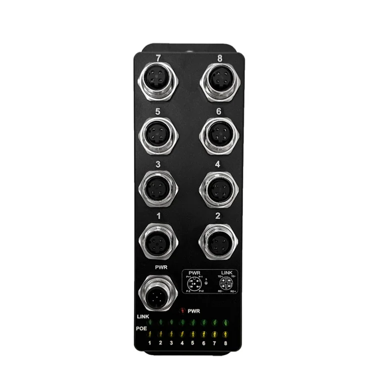8-Port Gigabit M12 Unmanaged Industrial PoE Switch