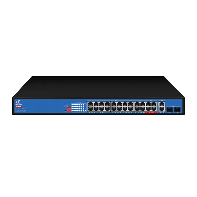 24-Port Gigabit Cloud-Managed AI PoE Switch with 2 SFP Uplinks