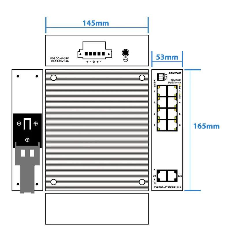 EW-PIS1810-8GE dimensions diagram