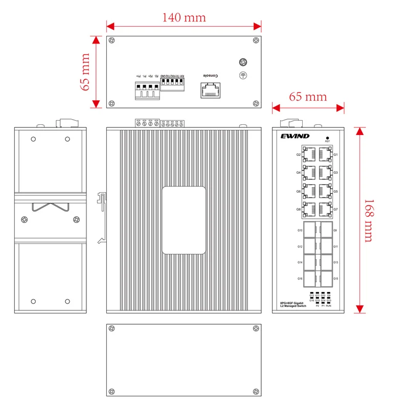 EW-PIS3616M-8GE dimensions diagram