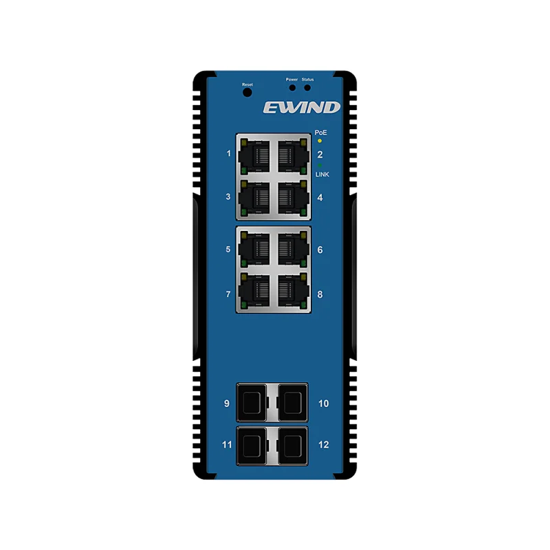 8-Port Gigabit Managed Industrial PoE Switch with 4 SFP Uplinks