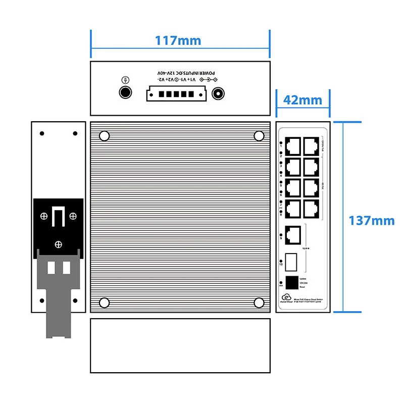 EW-EPIS3910-8GE dimensions drawing