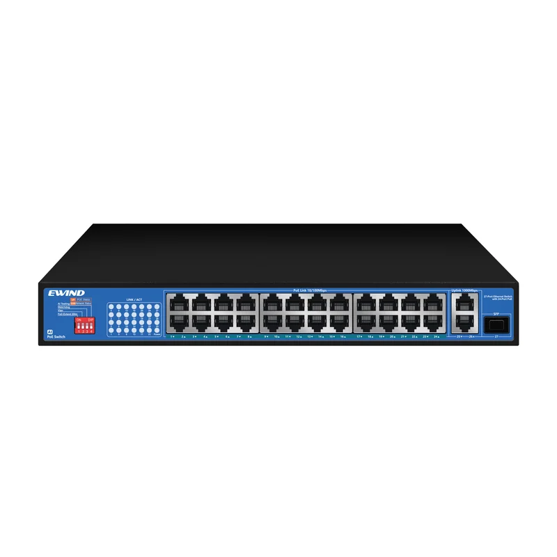 24-Port Fast Ethernet PoE Switch with 3 Gigabit Uplinks