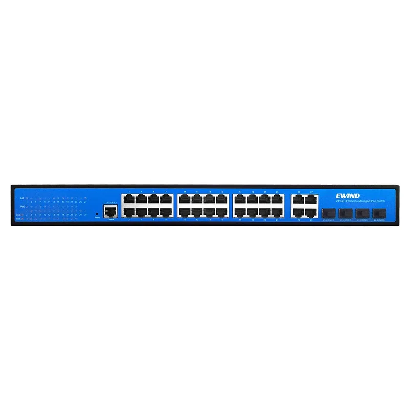 24-Port Gigabit L2+ Managed PoE Switch with 4 Combo Uplinks