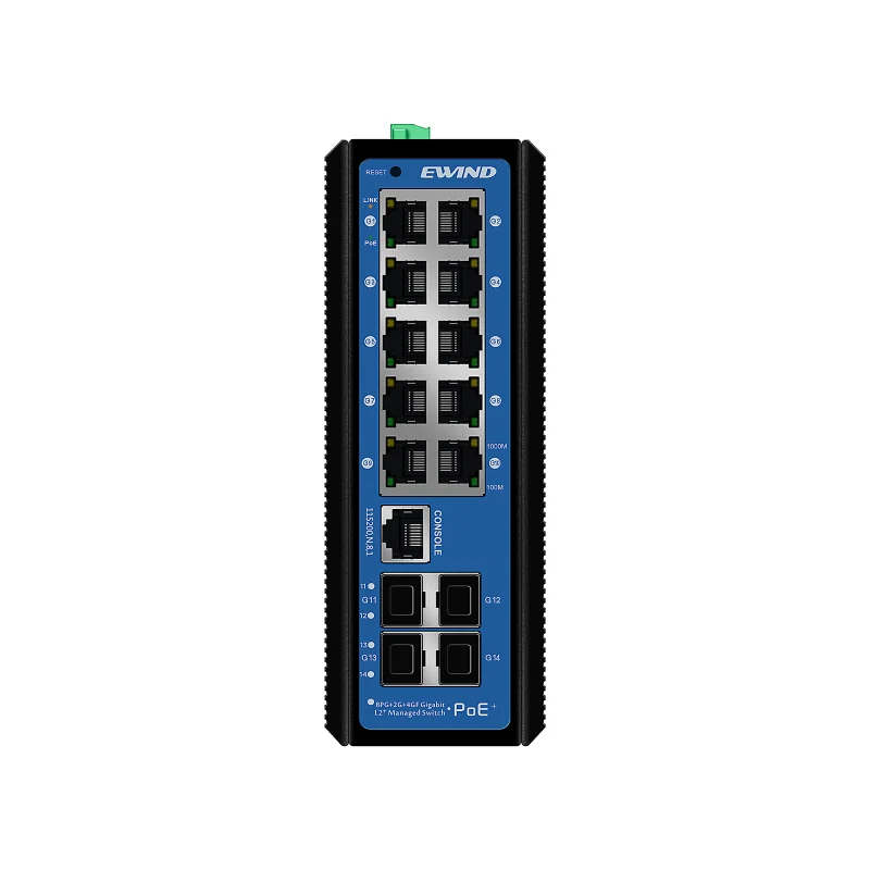 14-Port Gigabit L2+ Industrial Managed PoE Switch
