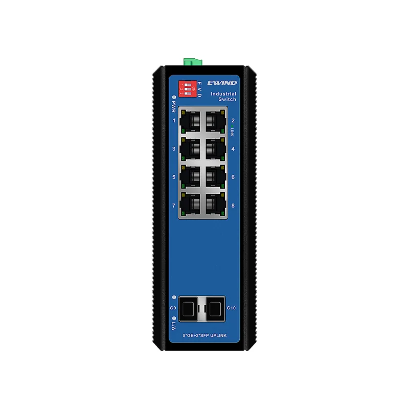 10-Port Gigabit Industrial Unmanaged Switch with Dual SFP