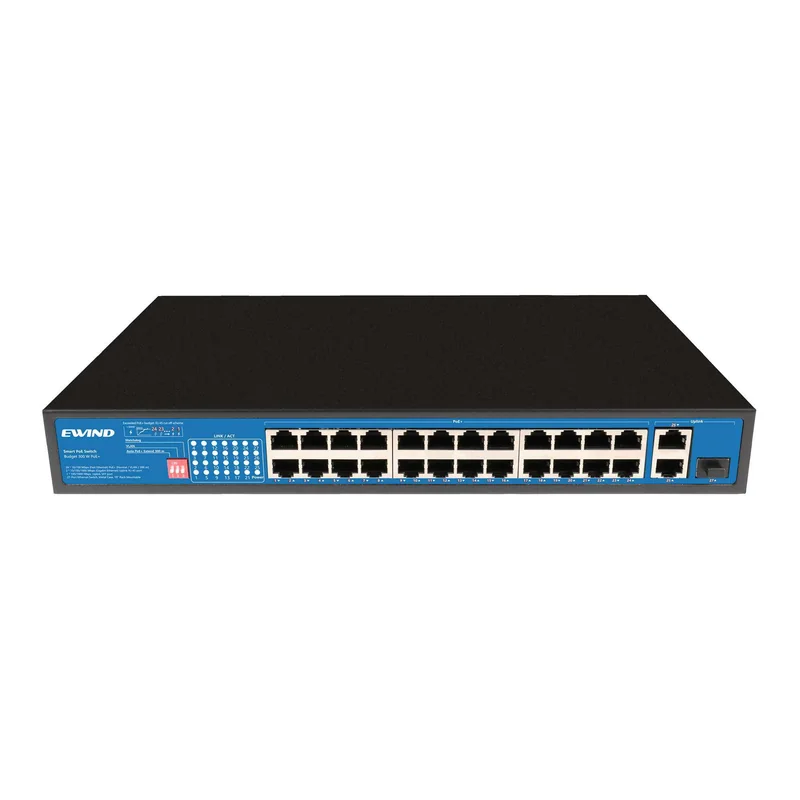 24-Port Gigabit PoE Switch with 3 Uplink Ports and 400W Power Supply