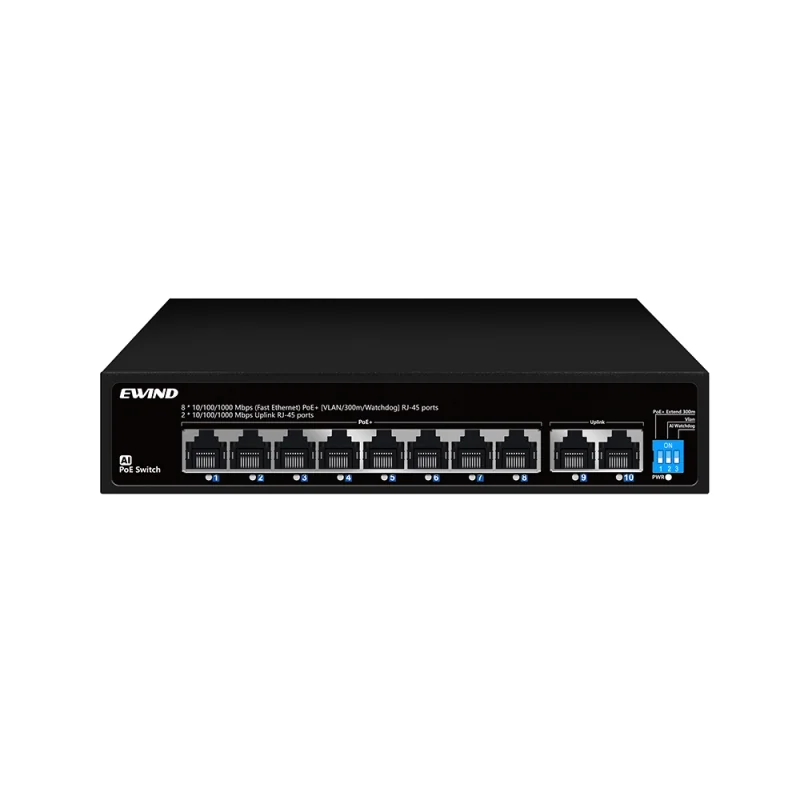 8-Port Gigabit Unmanaged PoE Switch with 2 Gigabit RJ45 Uplinks