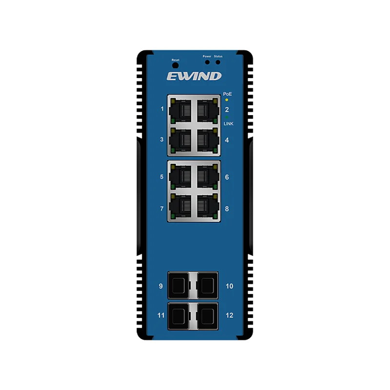 12-Port Gigabit Managed Industrial PoE Switch with 10G SFP+