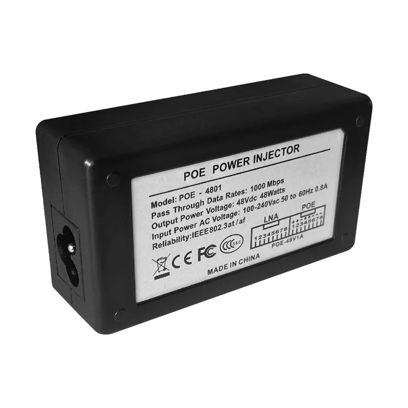 30W Gigabit PoE+ Injector with AC Input