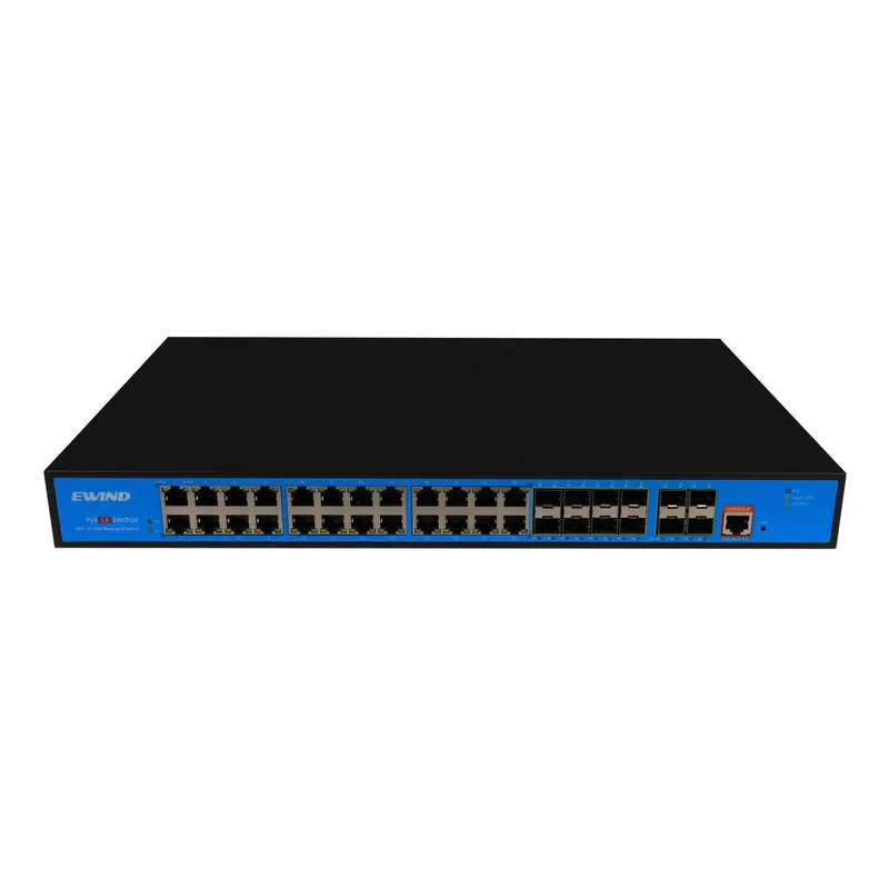 36-Port Managed PoE Switch with Gigabit Fiber and 10G Uplinks