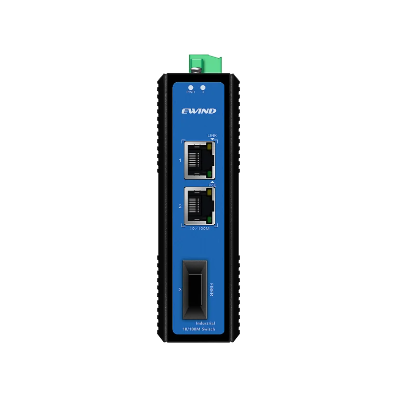 2-Port Fast Ethernet Industrial PoE Switch with SC Uplink