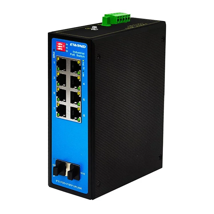 8-Port Industrial Gigabit PoE Switch with Dual SFP Uplinks