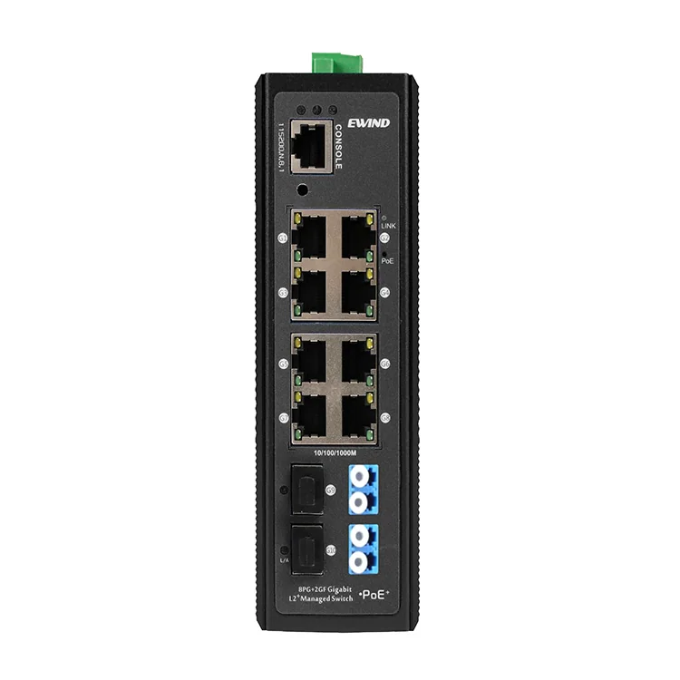8-Port Gigabit L2+ Managed Industrial PoE Switch with Fiber Bypass