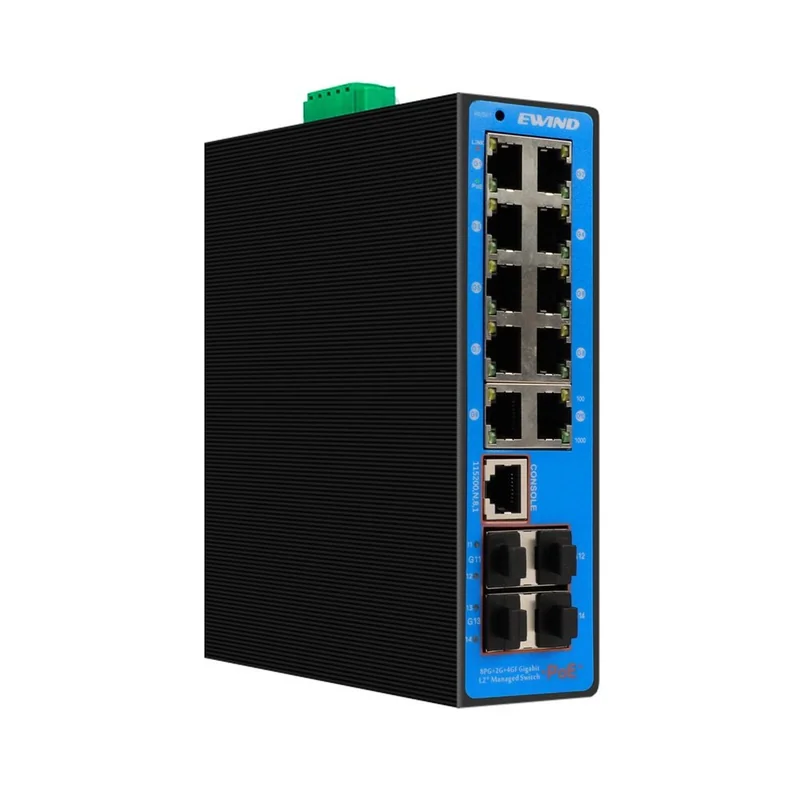 8-Port Gigabit Industrial PoE++ Switch with 4 SFP Uplinks