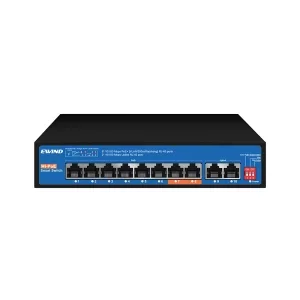 8-Port Fast Ethernet Unmanaged Hi-PoE Switch with 2 RJ45 Uplinks
