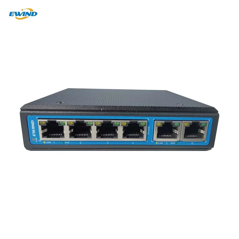 4-Port Fast Ethernet Industrial PoE Switch with 2 Uplinks