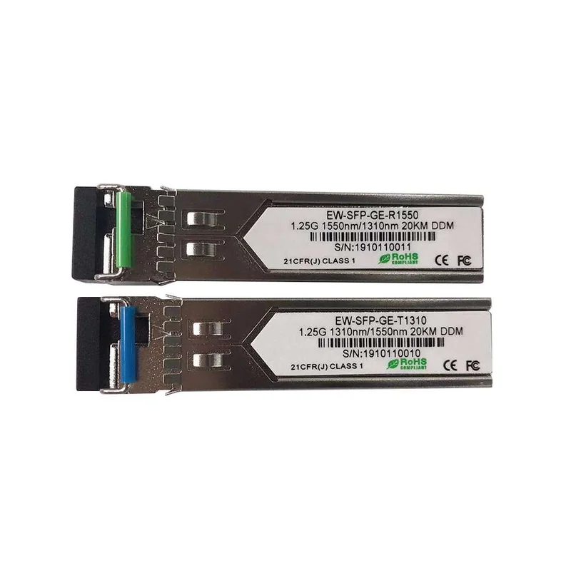 1.25G Single-Fiber BiDi SFP Pair 1310/1550nm 20km