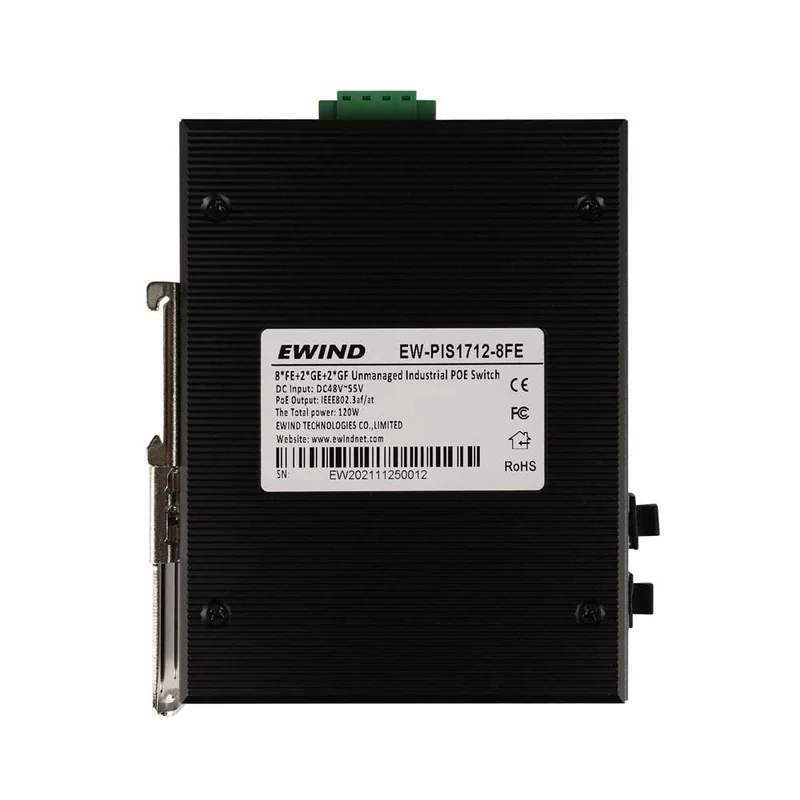 8-Port Fast Ethernet Industrial PoE Switch with 4 Gigabit Uplinks