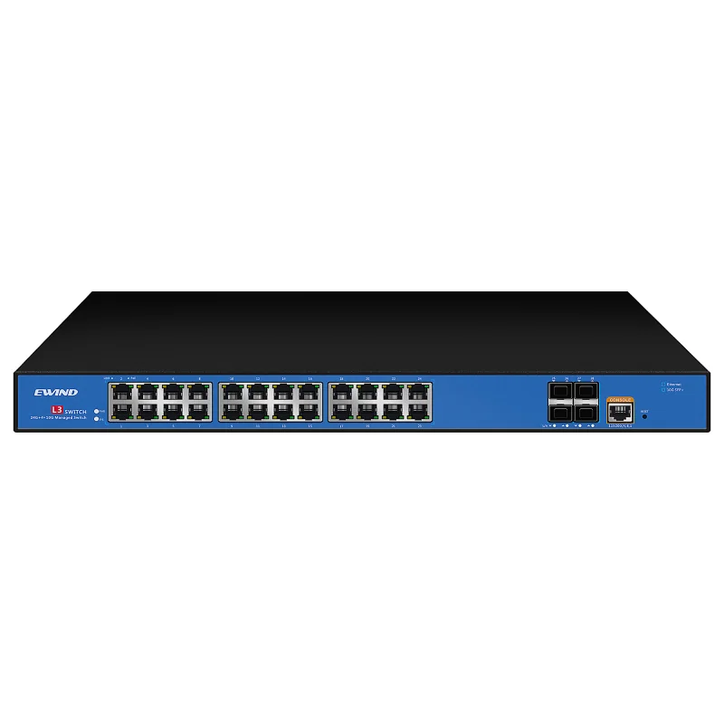 24-Port Gigabit Managed PoE Switch with 4 10G SFP+ Uplinks