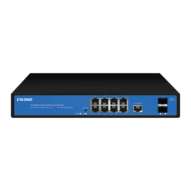 10-Port L2+ Managed Gigabit PoE Switch with 10G SFP Uplinks