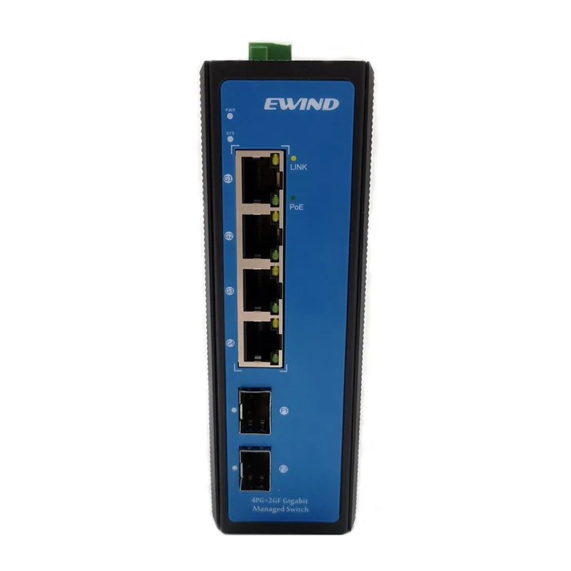 4-Port Industrial Managed PoE++ Switch with 2 Gigabit SFP Uplinks