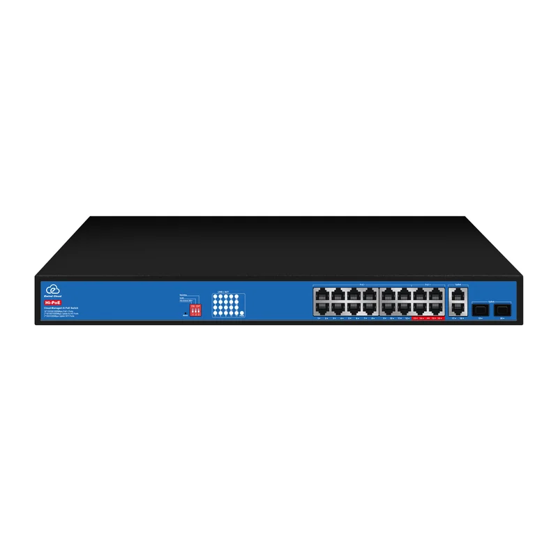 16-Port Gigabit Cloud-Managed AI PoE Switch with 2 SFP Uplinks