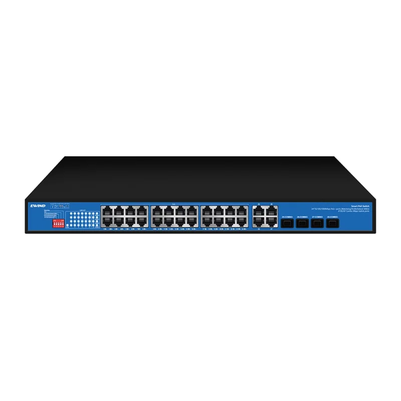 24-Port Gigabit PoE Switch with Four Combo Uplinks